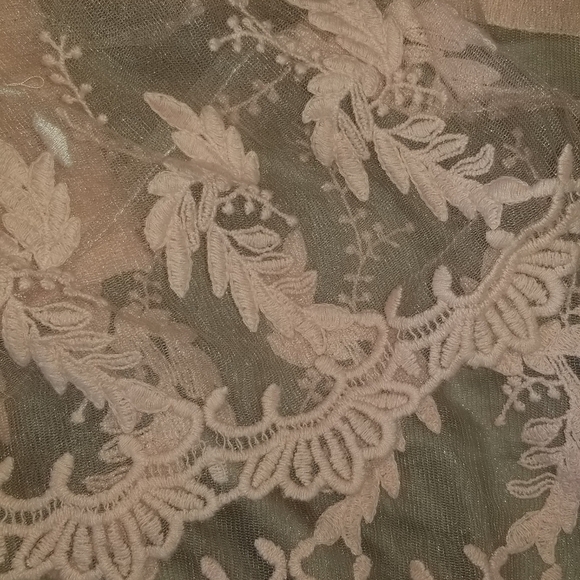 Womens Pale Pink Cardigan Sweater. Lace Trim. Size Small. - Picture 4 of 4